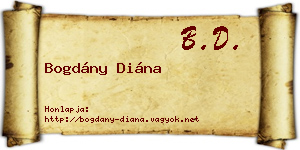 Bogdány Diána névjegykártya